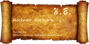 Wachner Barbara névjegykártya